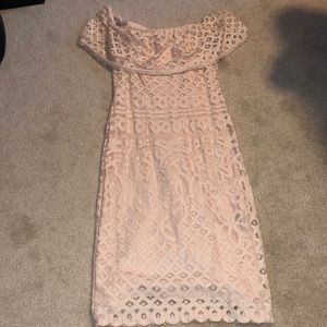 Blush Off-the-Shoulder Formal Dress